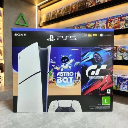 ➡️ Console Playstation®5 Slim Digital - Pacote Astro Bot E Gran Turismo 7 - Branco