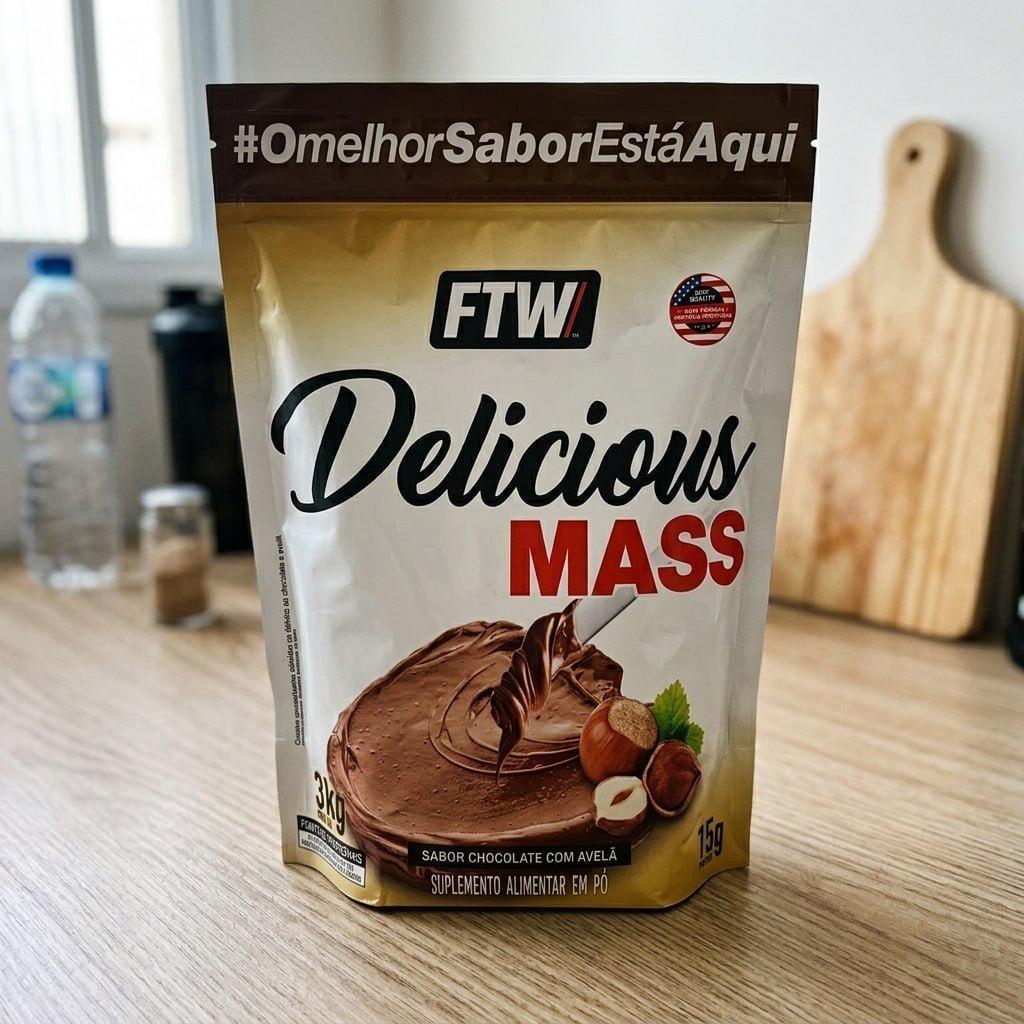 ➡️ Delicious Mass Hipercalórico 3kg Creme De Avelã - FTW