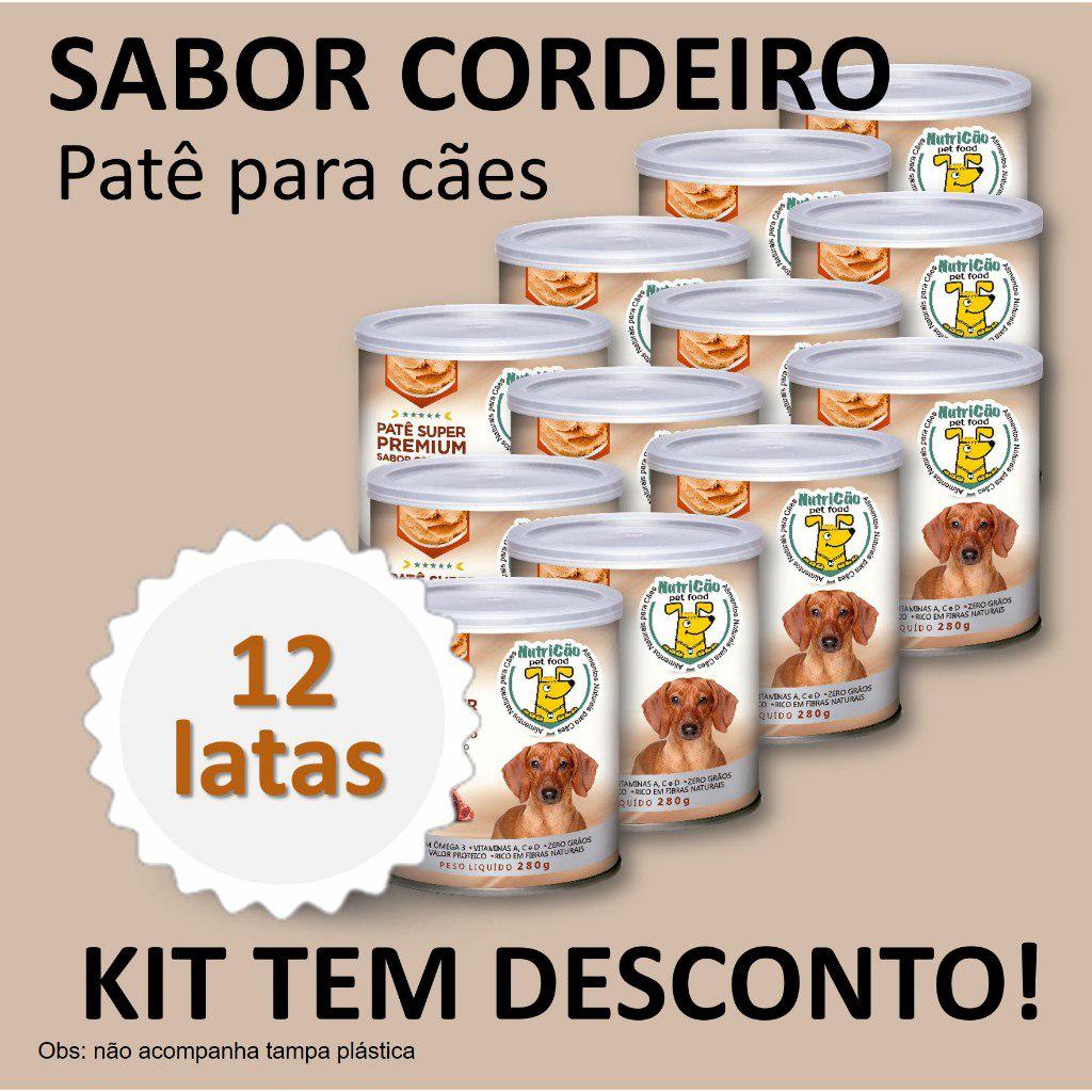🐾 Kit Ração Úmida Patê Natural Maximo Sabor Cordeiro Cães Adultos NutriCão Pet Food Ração Molhada