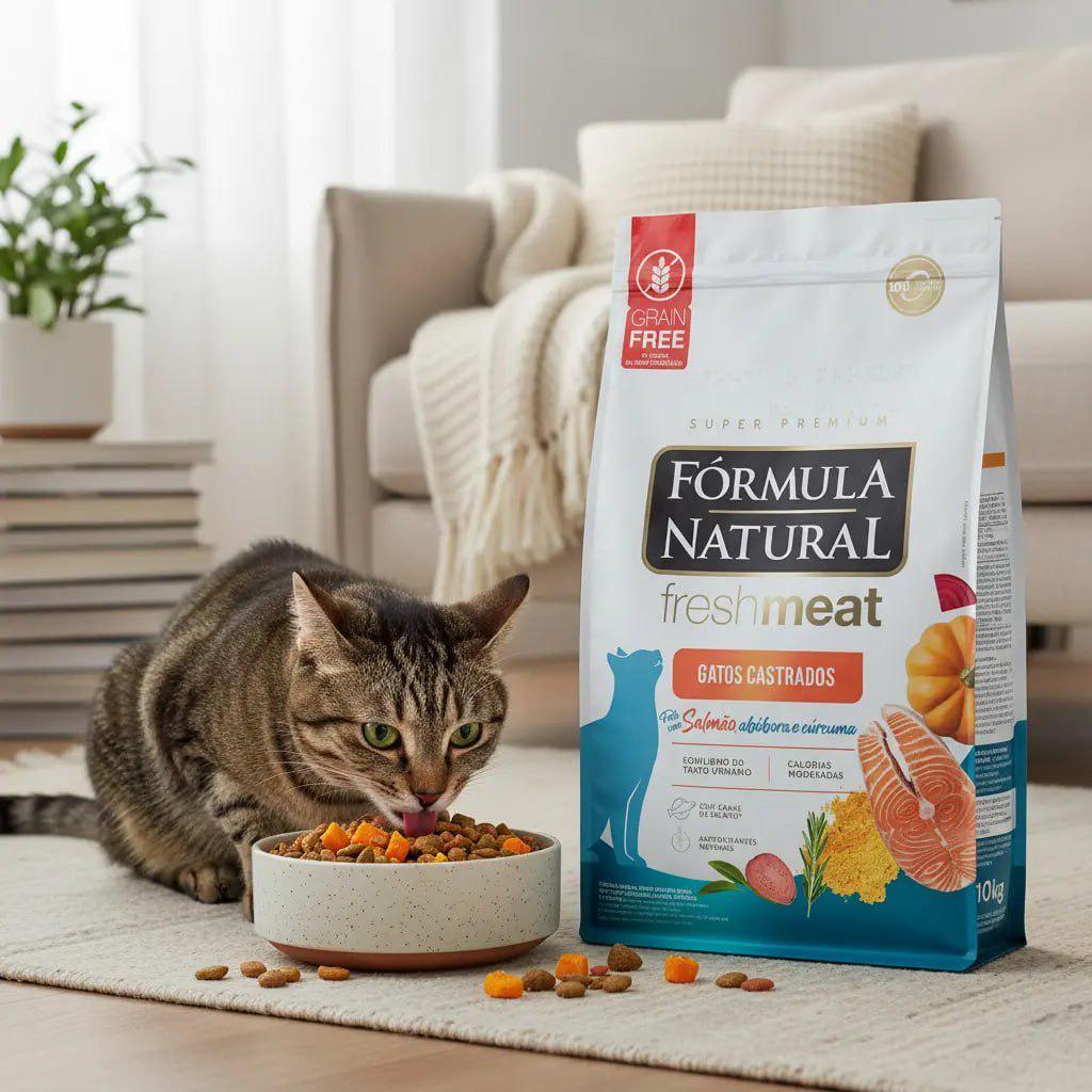 🐾 Ração Seca Fórmula Natural Gatos Castrados Adultos Salmão 10kg