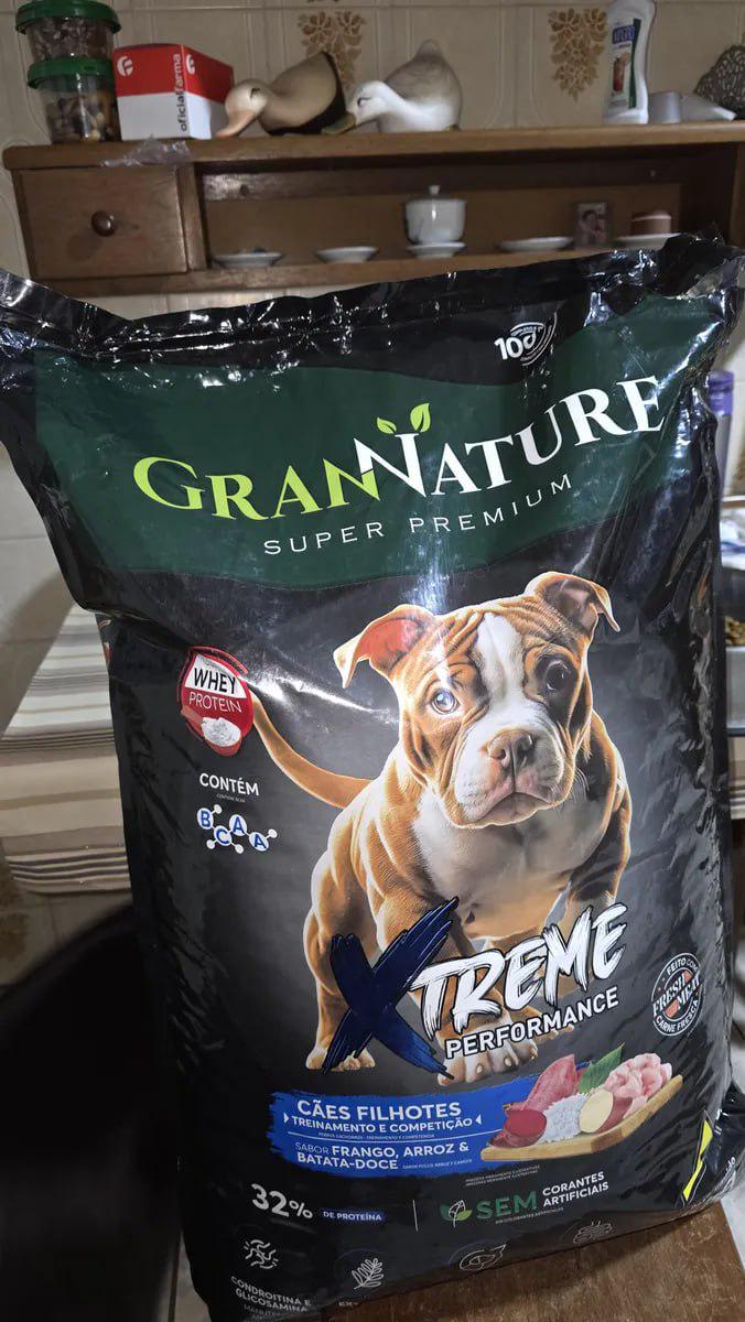 🐾 Ração Whey Protein Grannature Xtreme Alta Performance 32% Proteína para Cães Filhote raças Médio E Grande Por
