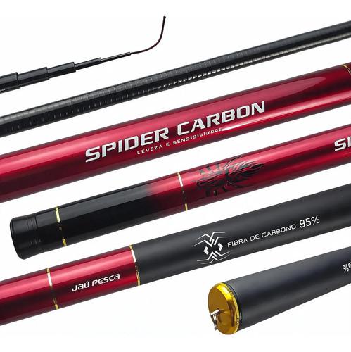 🚚 Vara Telescópica Spider Carbon 95% De Carbono- 2,6 m