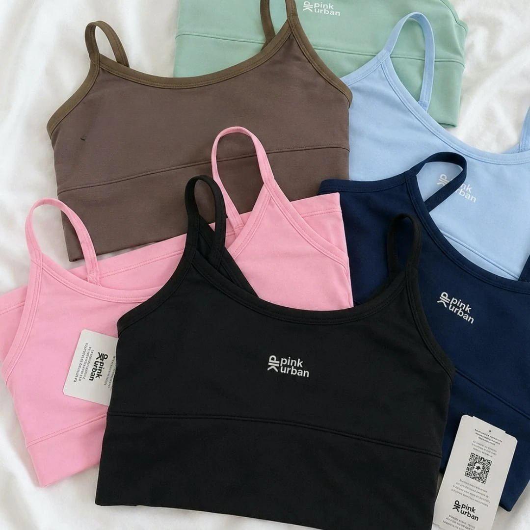 🚚 Regata Alça Fina Feminina Poliamida - Pink Urban (10 Cores)