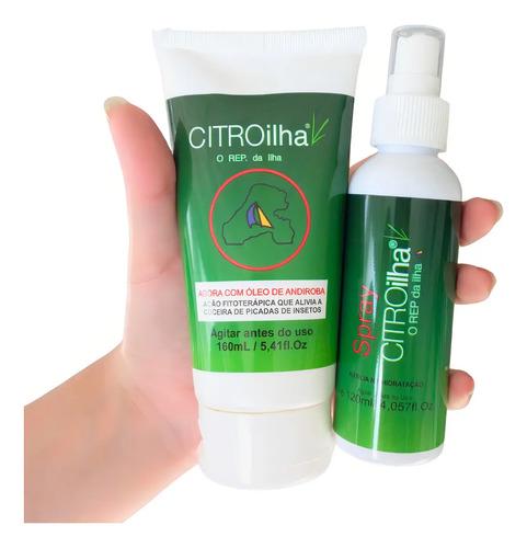 🚚 Kit 2 Repelentes Natural Citroilha 1 Creme 160g + 1 Spray 120ml