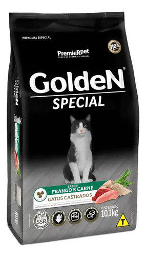 🐾 Ração Golden Premium Especial Castrado Carne Frango Gato Adulto 10,1kg