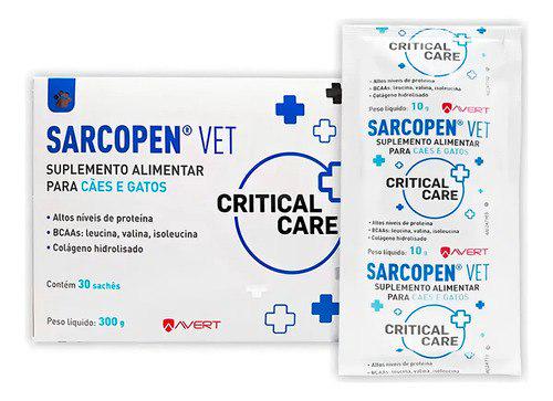 🐾 Sarcopen Vet Suplemento Cães Gatos 30 Sachês Avert Proteína BCAAs