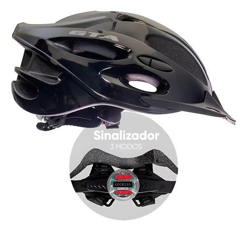 🚚 Capacete Gta Start Pisca Led Sinalizador Ciclismo Mtb Bike