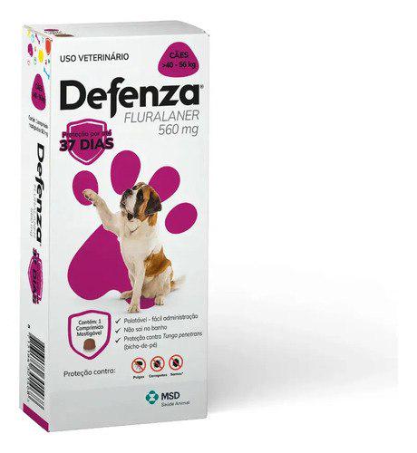 🐾 Antipulgas e Carrapatos Defenza 560mg para Cães 40 a 56kg Comprimido Mastigável 1 unidade