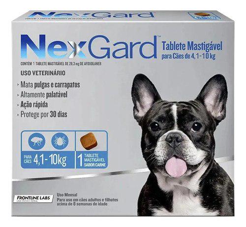 🐾 Antipulgas E Carrapatos NexGard Cães 4 a 10kg Comprimido Sabor Carne