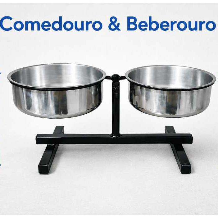 🐾 Bebedouro ou Comedouro Pet Duplo com Regulagem de Altura Para Cachorros e Gatos