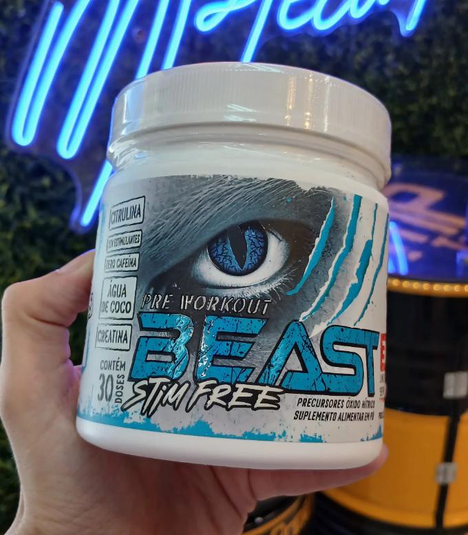 🚚 PRÉ TREINO SEM CAFEÍNA BEAST 300g - Sabor Laranja