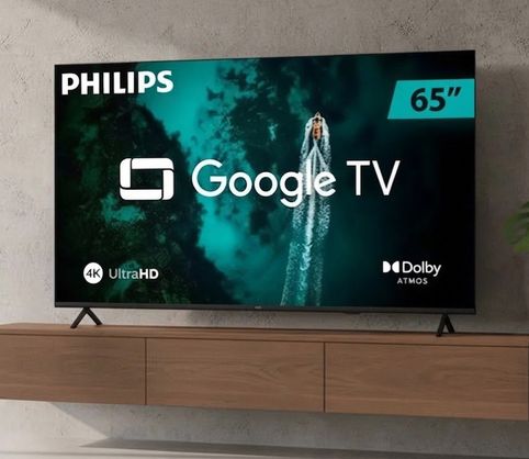 ➡️ Smart TV 65 Polegadas 4K Philips 65PUG7419/78 Google TV Comando de Voz Dolby Atmos