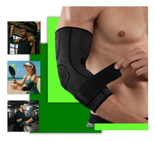 🚚 Cotoveleira De Compressão Esporte Academia Fitness Cotovelo Preta Gurumania