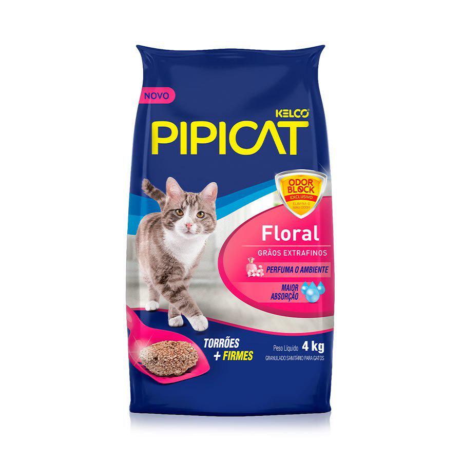 🐾 Areia Higiênica Pipicat Floral para Gatos 4kg
