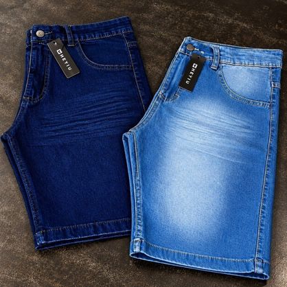 ➡️ Kit com 2 Bermudas Jeans C/ Lycra