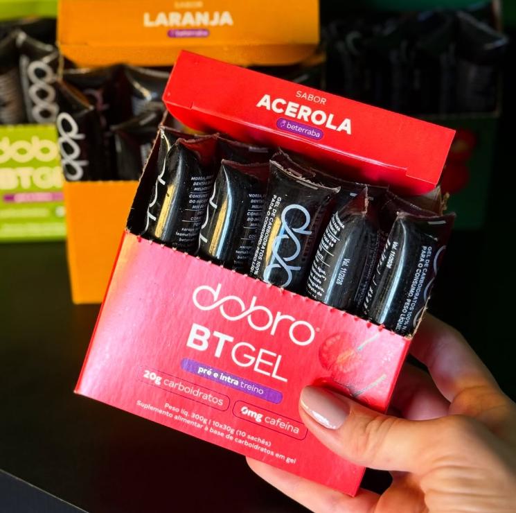 🚚 BT Gel sem Cafeína Sabor Acerola 10un de 30g cada - Dobro
