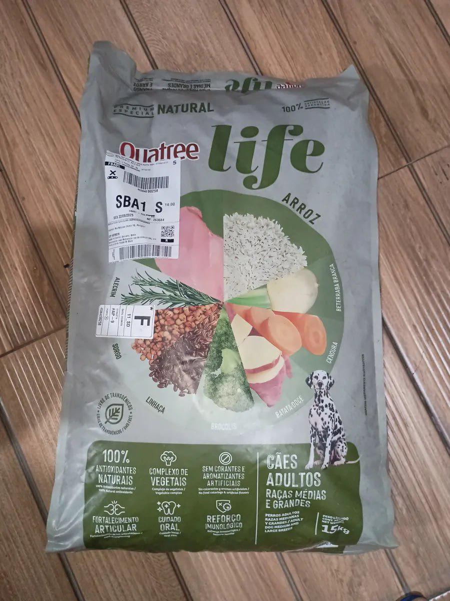 🐾 Ração Seca Quatree Life Adulto Médio/Grande Frango Arroz 15kg