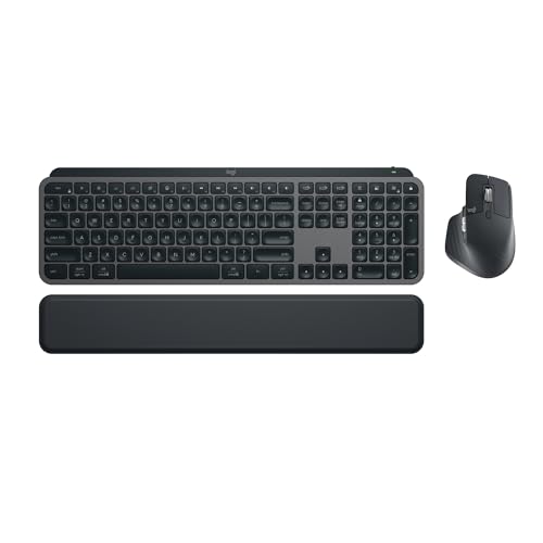 🚚 Combo Teclado e Mouse Sem Fio MX Keys S com Apoio para as Mãos, Conexão Bluetooth ou Receptor Logi Bolt, Ilumina�