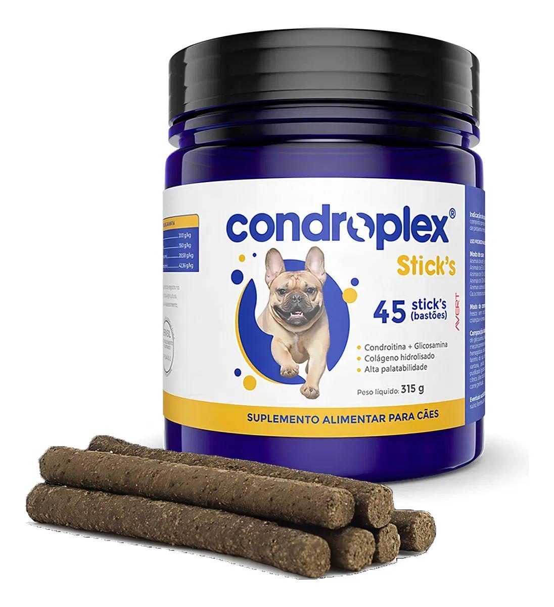 🐾 Condroplex Sticks Suplemento para Cães 45 Unidades Avert