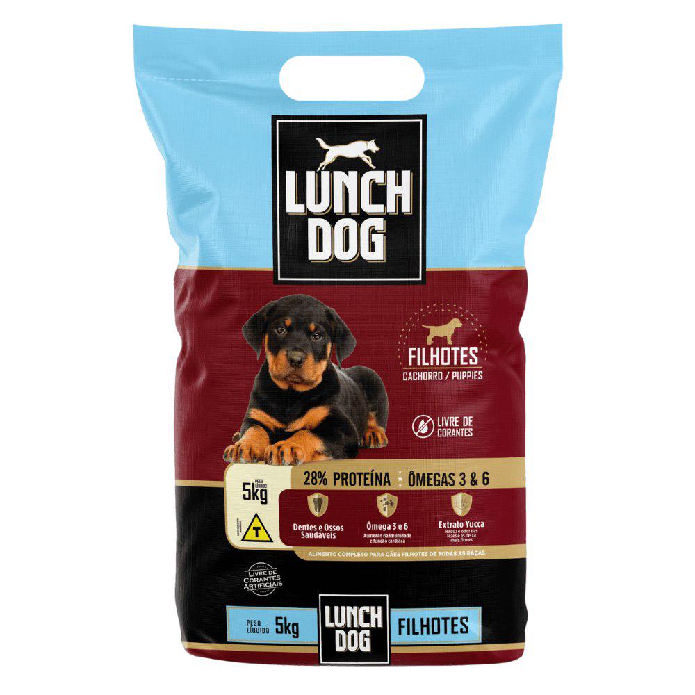 🐾 Ração para Cachorro Filhote Lunch Dog Premium Natural 28% Proteína 5kg