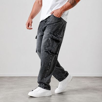 ➡️ Calça Jeans Cargo Streetwear