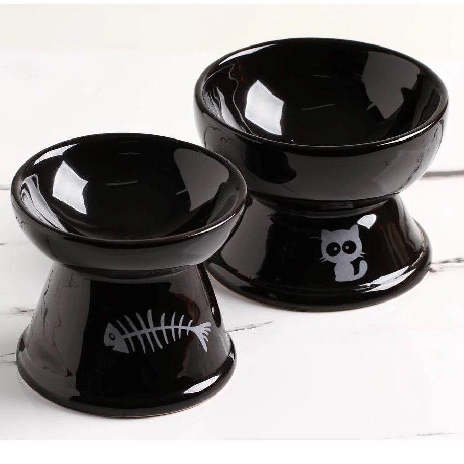 🐾 Comedouro Elevado Gatos Cerâmica Luxo Bebedouro Cerâmica Pet Elevado Anti Formigas Higiênico Prático
