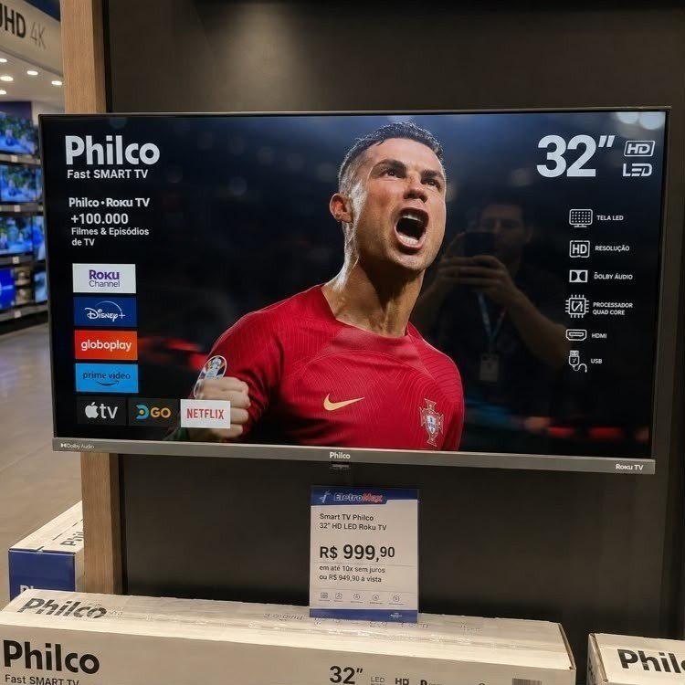 ➡️ Smart TV 32 Philco Roku LED Dolby Audio
