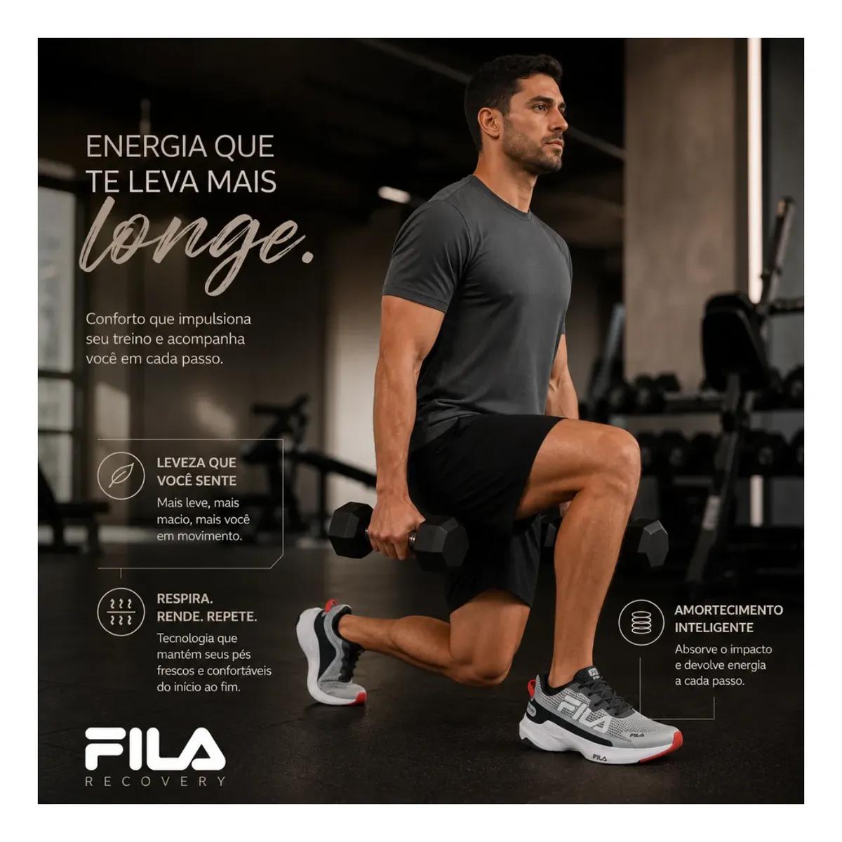 🚚 Tênis Fila Recovery Masculino Adulto Corrida Academia Treino