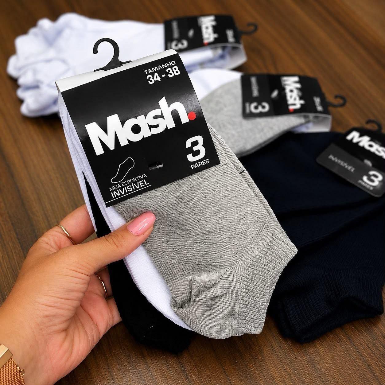 ➡️ Kit 10 Pares Meias Mash Invisível