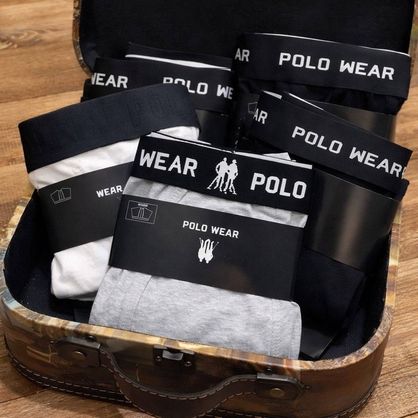 ➡️ Kit 4 Cuecas Boxer Algodão Polo Wear