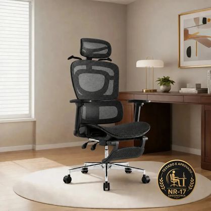 ➡️ Cadeira Presidente LARUNO Ergonômica Reclinável 200kg