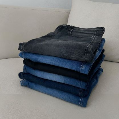 ➡️ Calça Jeans Flare Marmorizada Cos Alto Com Lycra