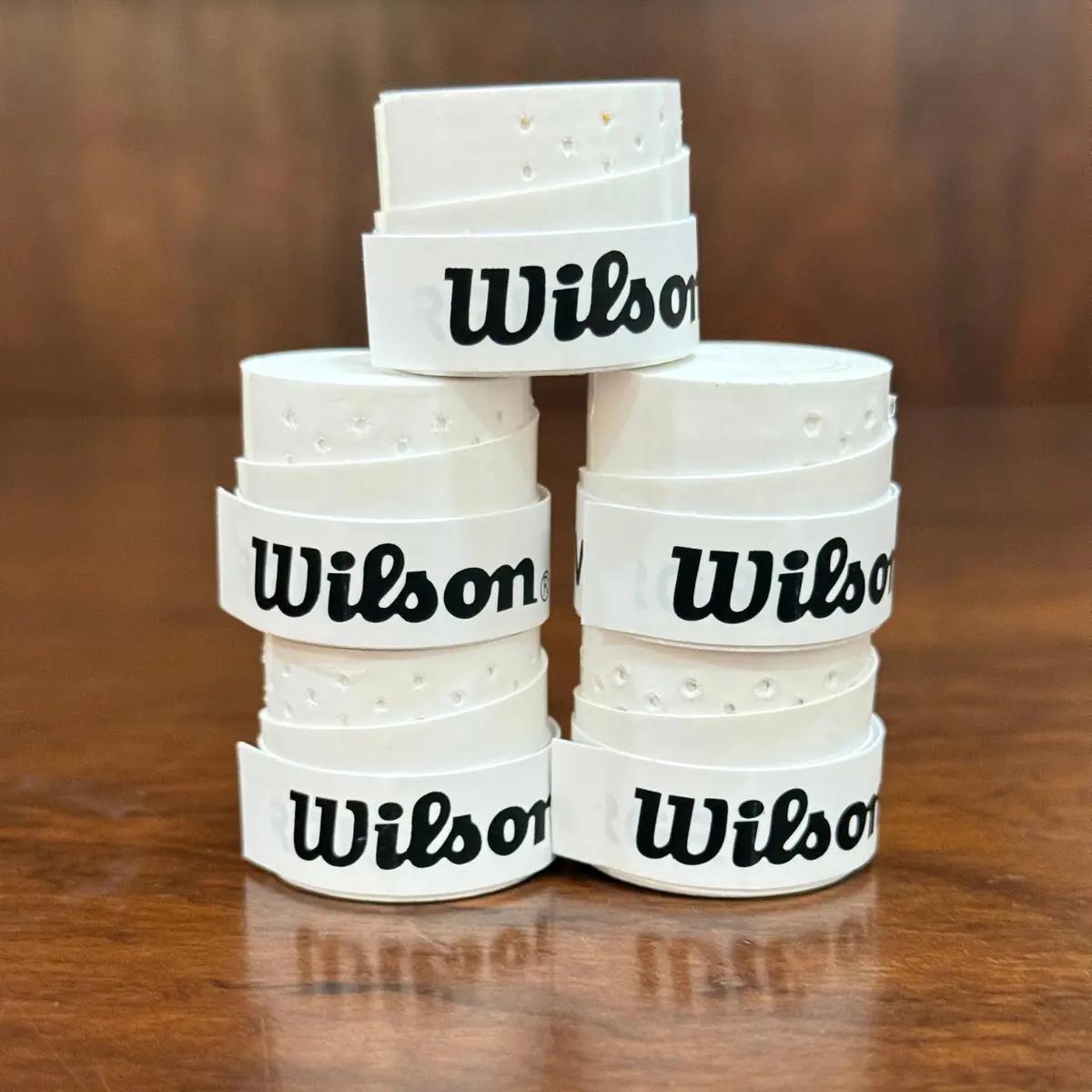 🚚 Kit Overgrip Wilson Furado para Beach Tennis e Padel, Branco (5 Unidades)