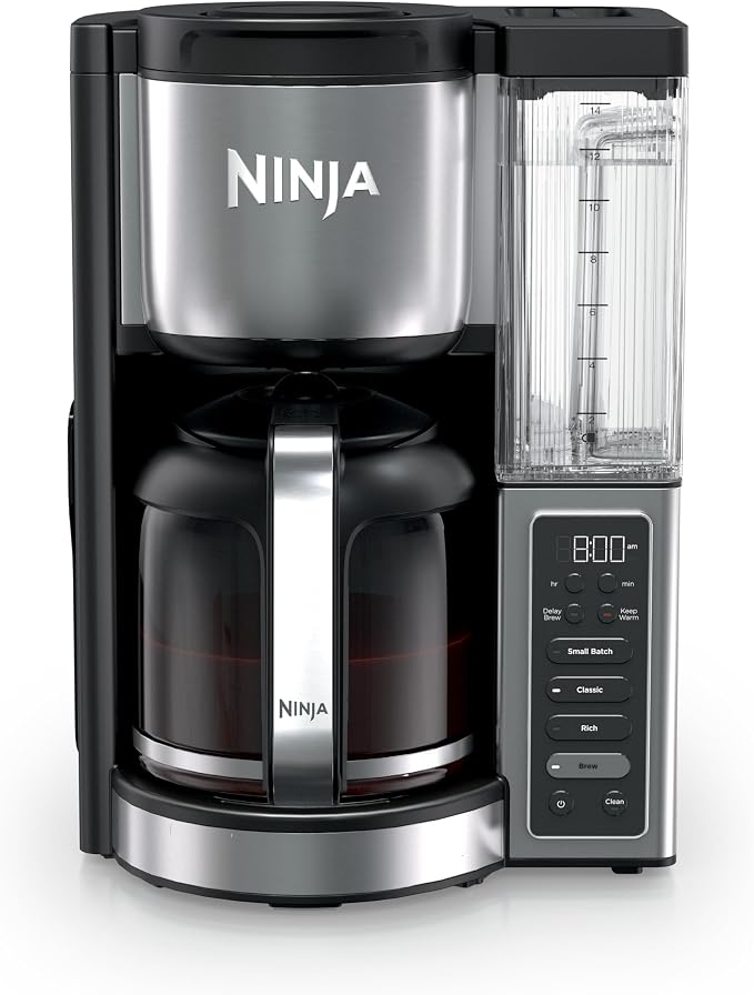 🚚 Ninja Cafeteira Fresh Brew, garrafa de vidro para 14 xícaras, inoxidável
