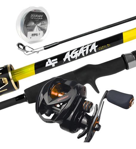 🚚 Kit Jau Pesca Carretilha Slin Pro Bg + Vara 17/20lbs + Linha