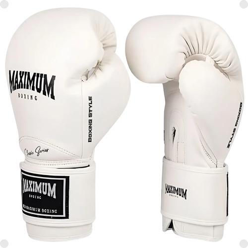 🚚 Luva Boxe Muay Thai Iniciante Maximum Easy New Classic White