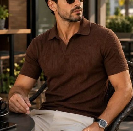➡️ Kit com 3 Camisas Polo Canelada Gola Italiana