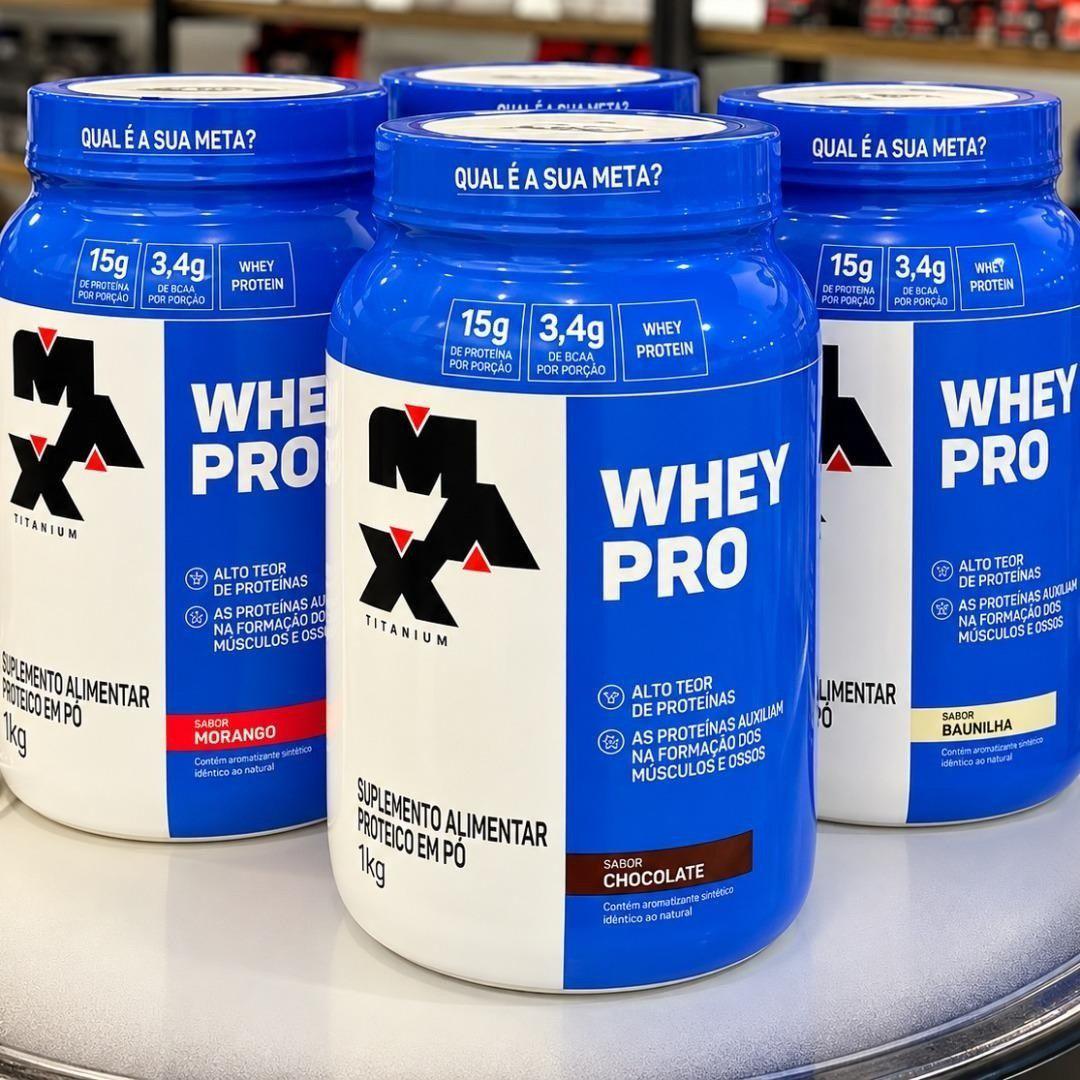 ➡️ Whey Protein Pro 1kg Sabor Baunilha - Max Titanium