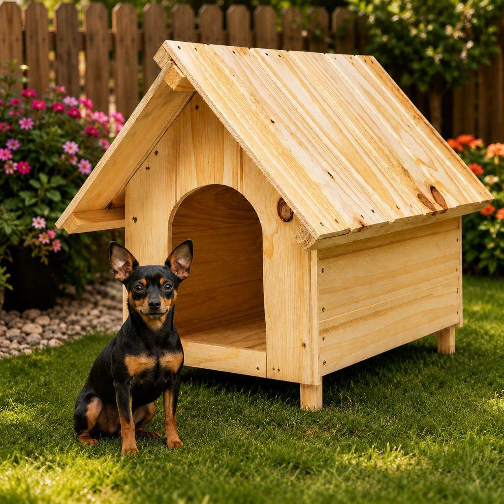 🐾 Casa Casinha De Cachorro Pet Madeira Pinus N°01 Porte Pequeno