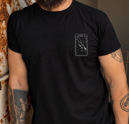 ➡️ Camiseta Reserva Masculina Cracked Screen Phone Preta