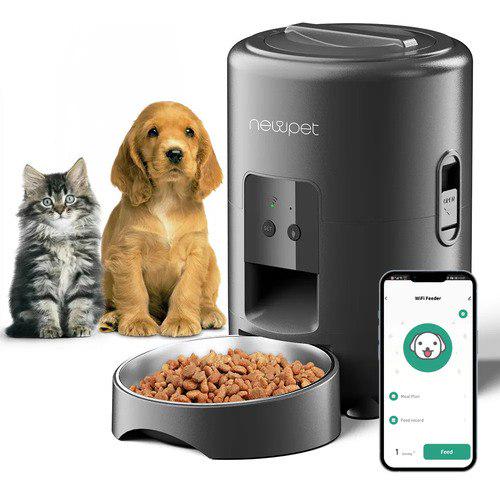 🐾 Alimentador Inteligente Comedouro Automático Pet App Newpet NP1322 Preto
