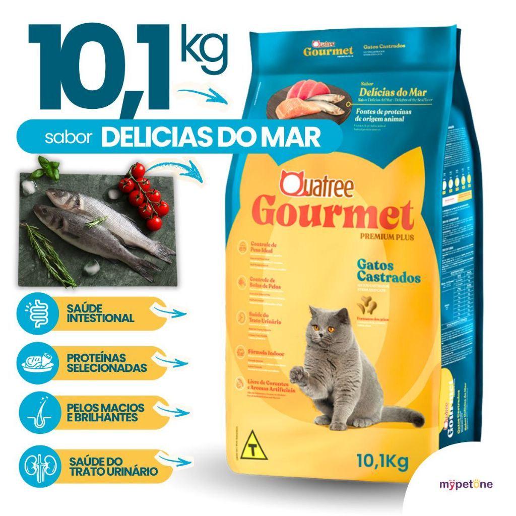 🐾 Ração Quatree Gourmet Gatos Castrados Delícias do Mar - 10,1kg