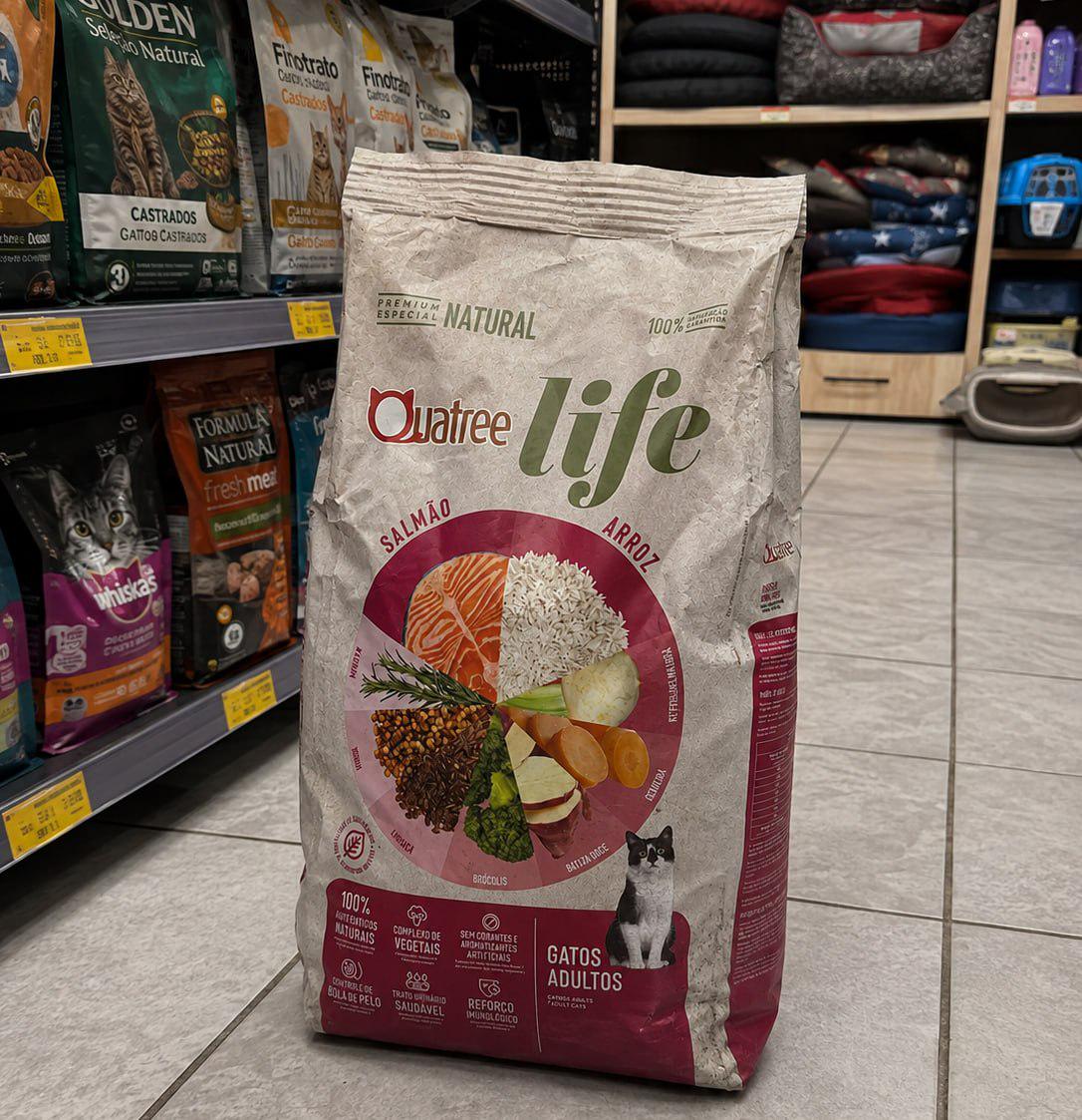 🐾 Ração Quatree Life Gatos Ad Salmão 10,1kg (Sem Transgênicos)