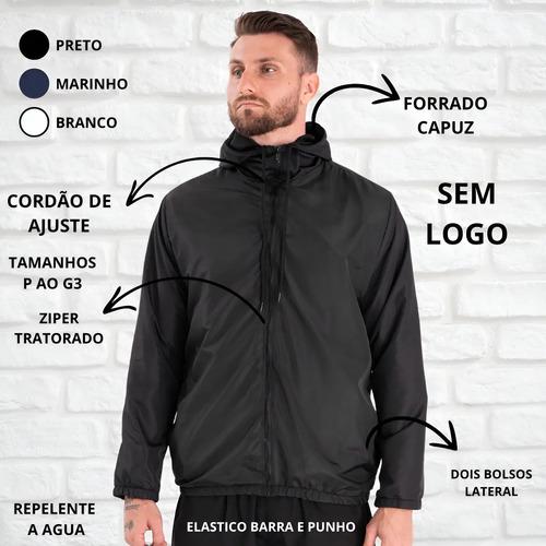 🚚 Jaqueta Corta Vento Liso Unissex Esportivo Capuz E Bolsos
