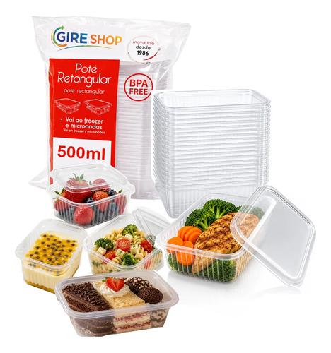 🚚 Pote Marmita Fitness 500ml Descartável Kit 24 Freezer Micro