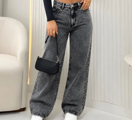 ➡️ Calça Jeans Wide Leg Cintura Alta (3 cores)