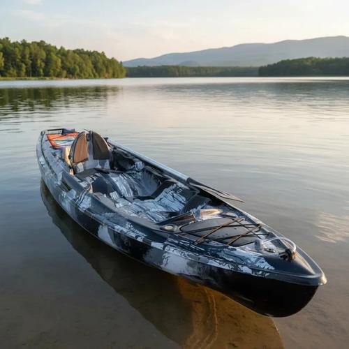 🚚 Caiaque De Pesca Aberto Modelo K1 Pró Fibra 1 Lugar + Remo Cor Camuflado Cinza