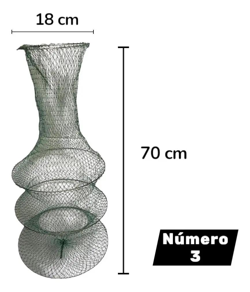 🚚 Viveiro de Pesca Retrátil Nylon Deyu 70x18 cm Cor Água Tam 03