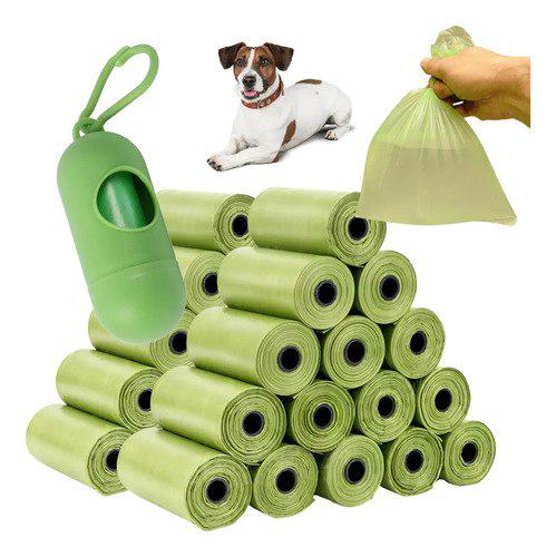 🐾 Kit 30 Refil Cata Caca Biodegradável 450 Saquinho Saco P/Pet Cor Verde-Claro