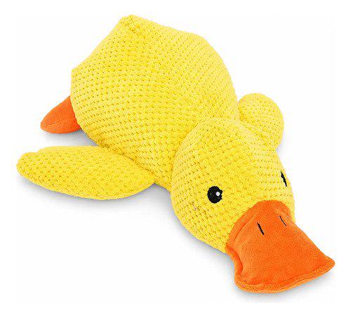 🐾 Brinquedo Pet Pelúcia Pato De Cotelê Amarelo 24cm